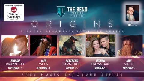 ORIGINS – A Fresh Singer-Songwriter Series – October 29 – Judson Brown (duo)